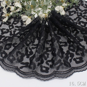 Mới Thân Thiện Với Môi Ưa Thích Màu Đen Lưới Thêu Ren 16Cm Căng Đàn Hồi <span class=keywords><strong>Net</strong></span> Hoa Thêu Ren Trim Cho Quần Áo Phụ Kiện - Product Image 4