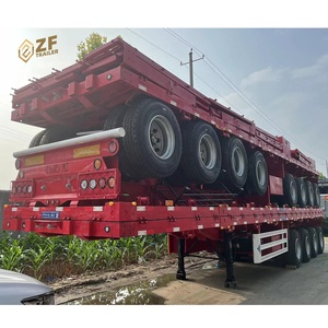 รถพ่วงบรรทุกสินค้าแบบพื้นเรียบเหล็ก 5 ตู้คอนเทนเนอร์ ขนาด 60 ตัน สำหรับแอฟริกา ZF-Trailer 12500x2500x1550 มม. - Product Image 2