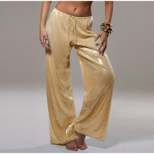 <span class=keywords><strong>Pantalones</strong></span> <span class=keywords><strong>de</strong></span> Lentejuelas King Mcgreen Star para Mujer, 10 Colores Disponibles, Cintura Elástica, Pierna Ancha, Brillantes, para Fiesta, Club, Verano, Tallas S-L - Product Image 4