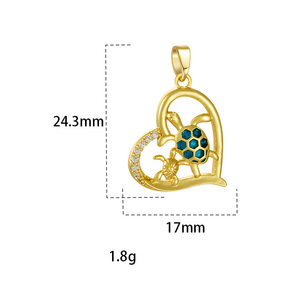 HD0553 2026 Nouveaux Breloques Multi-Designs Cœur et Étoile |   Pendentif en laiton plaqué or 18 carats micro-pavé de zircon pour la fabrication de bijoux - Product Image 5