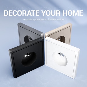 80*80 cảm ứng mềm mại sơn tường Ổ cắm điện Ổ cắm EU Pháp 2P + t Vòng cắm tường ổ cắm với Trái Đất - Product Image 2