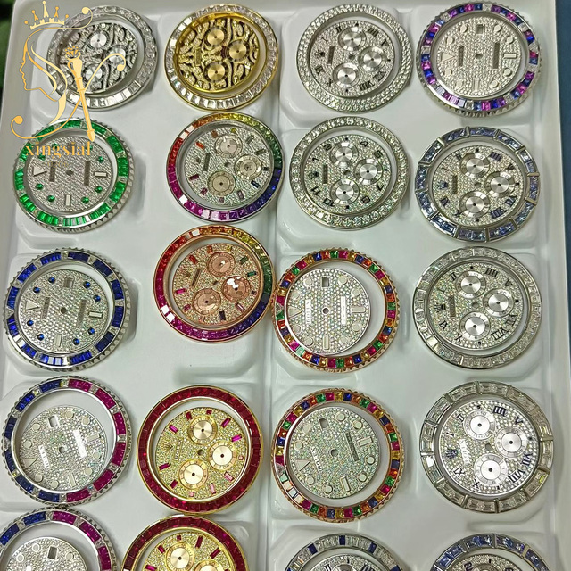 Replacement Watch Parts Stainless Steel Bezel Substitute Watch Accessories Watch Luxury White Gem Moissanite Watch Bezel