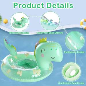 Marazual Aufblasbarer Baby-Schwimmring, Niedlicher Dinosaurier-Poolreifen mit Sitz, Wasserdichtes Kinderspielzeug für Sommer Strand Schwimmen - Product Image 5