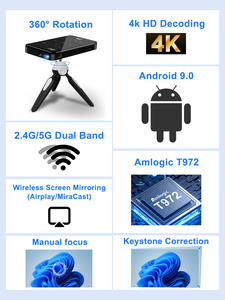 P09-II Mini Vidéoprojecteur de Poche <span class=keywords><strong>3D</strong></span> <span class=keywords><strong>DLP</strong></span> 4K Portable Android Mini Projecteur Intelligent pour Cinéma Maison - Product Image 3