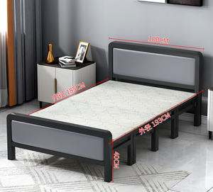 Modern Folding Metal <b>Bed</b> Frame <b>Single</b> Sleeper <b>Bed</b> Portable Iron <b>Bed</b> for Dormitory Hotel Apartment Rental Room - Product Image 3