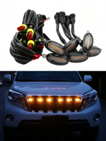 Lumière de calandre de voiture à LED, 12 perles LED, ambre fumé, style Raptor, compatible avec les camions, les SUV, Ford, Toyota et plus encore