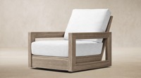 Ensemble de canapés d'extérieur en teck vieilli sur mesure, ensemble de conversation moderne pour patio avec coussins, canapé de jardin en teck massif et table basse