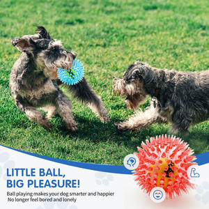 צעצועי כדור טניס לכלבים עמידים לנשיכה, צעצועי לעיסה עם צפצפה לניקוי שיניים, כדורי צעצוע לכלבים, כדורי קפיצות עם קוצים לחיות מחמד - Product Image 4