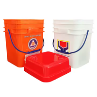 Seau carré en plastique de 20 litres, matière première PP, seau multifonctionnel, conteneur pour poudre à laver