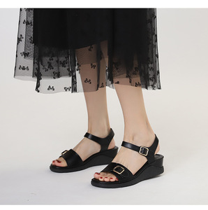 Nouvelles <span class=keywords><strong>sandales</strong></span> décontractées confortables à talons hauts pour femmes, <span class=keywords><strong>sandales</strong></span> <span class=keywords><strong>compensées</strong></span> à <span class=keywords><strong>bout</strong></span> ouvert style bouche de poisson pour femmes - Product Image 5