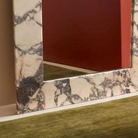 Miroir de corps entier rectangulaire sur mesure en marbre Calacatta Viola avec cadre en marbre, miroir en marbre