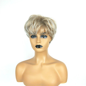 Peluca corta y recta para mujer Youming con flequillo lateral, fibra sintética, estilo europeo americano, para cualquier forma de rostro - Product Image 2