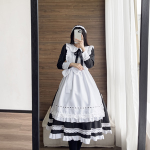 <span class=keywords><strong>Costume</strong></span> <span class=keywords><strong>de</strong></span> servante Lolita <span class=keywords><strong>pour</strong></span> <span class=keywords><strong>homme</strong></span> et femme <span class=keywords><strong>de</strong></span> chambre, tenue longue noire et blanche <span class=keywords><strong>de</strong></span> grande taille 5XL - Product Image 4