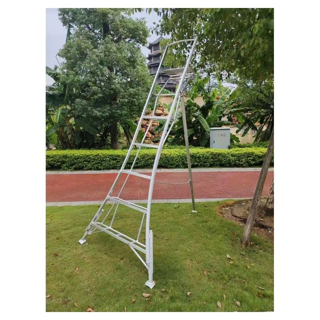 Prima Double Support Heavy Duty Adjustable Leg 1A Type Orchard Aluminum Tripod Ladder for Fruit Picking