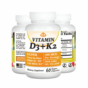Suplemento Dietético de Vitamina D3 y K2 para Adultos, 60 Cápsulas, No Apto para Recién Nacidos ni Mujeres Embarazadas - Product Image 3