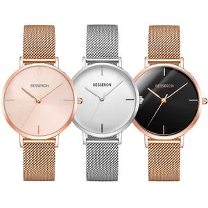 Montre de marque personnalisée tendance, OEM, montre minimaliste pour femmes, acier inoxydable 316L, quartz, bracelet en cuir, verre résistant à l'eau 3BAR - Product Image 5