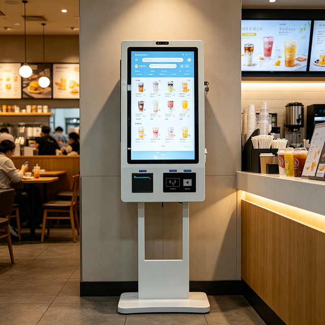 Multi Function Floor Standing Self Payment Terminal 27 Inch Touch Screen Kiosk for Fast Food Retail Support OEM ODM