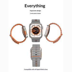 สายนาฬิกาซิลิโคนขายส่งสำหรับ Apple Watch Ultra 49 มม. SE 44 มม. 42 มม. 38 มม. สายรัดข้อมือแบบสปอร์ตสองสีพร้อมหัวเข็มขัดแม่เหล็ก - Product Image 2