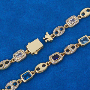 Collier de luxe personnalisé en moissanite arc-en-ciel, chaîne hip-hop en argent sterling 925, sertie de pierres VVS multicolores, testée au diamant, bijoux - Product Image 5