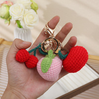 Handgemaakte zachte groente sleutelhanger trendy gehaakte fruit pluche pop wollen tas hanger geweven gebreide sleutelhanger accessoires