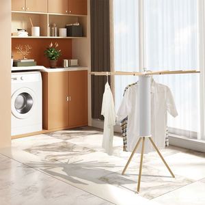 Séchoir à linge pliable en <span class=keywords><strong>bambou</strong></span> en forme de pieuvre, trépied en bois, support de suspension pour sèche-linge, design moderne - Product Image 2