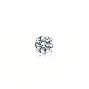 Orecchini a lobo con diamante taglio brillante rotondo E1379, montatura a griffe da 8 mm, gioielli classici unisex di alta qualità - Product Image 1