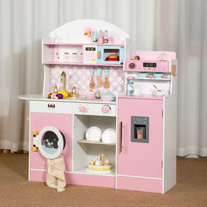Nouveau <span class=keywords><strong>Grand</strong></span> Jouet de Cuisine en Bois pour Enfants, Réfrigérateur de Simulation, Jeu de Rôle, Ensemble de Jeux de Cuisine, Éducation Précoce Unisexe Obo - Product Image 4
