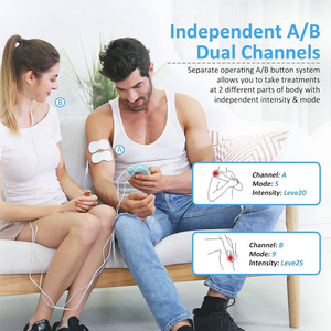 เครื่องกระตุ้นกล้ามเนื้อ TENS/EMS แบบสองช่องสัญญาณ 25 โหมด พร้อมแผ่นแปะ 10 ชิ้น - Product Image 6