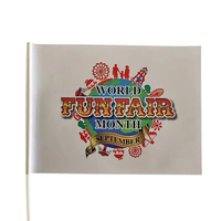 Drapeau en papier de forme personnalisée en gros personnalisé petit mini drapeau agitant à main vintage avec bâtons en plastique