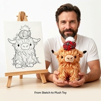 Peluche Vache des Highlands Personnalisée OEM ODM, Rembourrée en Coton PP, Super Douce, 25cm, Animal en Peluche de Dessin Animé Personnalisé, Vente en Gros, Cadeau