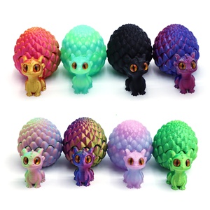 Produit transfrontalier très demandé : Ensemble d'œufs de petit dragon en plastique imprimés en 3D, colorés, jouet animal de maternité, décoration, modèle de décompression et figurine d'action - Product Image 1