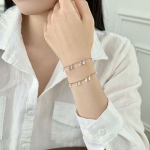 Dylam Elegance Stylish Fine Jewelry Hypoallergenic 925 Silver Link Chain Waterdrop Shape 5A Zirconia Multiple Pendant <b>Bracelets</b> - Product Image 2
