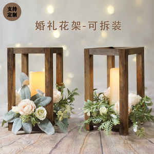 Soporte de madera para flores de boda de 13.97 cm, estilo rústico, decoración de linterna de pino para centro de mesa - Product Image 4