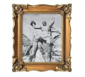 8x10 Bronze Gold Vintage Picture Frames with Glass Front Antique Picture Frame for Tabletop Wall