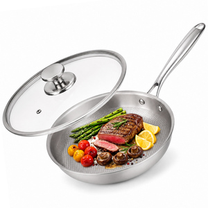 <span class=keywords><strong>Wok</strong></span> en titane pur avec couvercle 12 pouces, antiadhésif, chauffe-beurre, poêle à frire pour steak, petit format, martelé, en titane pur - Product Image 4