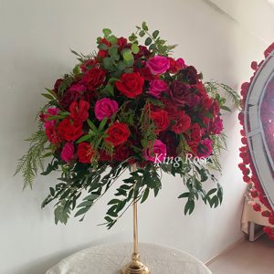 Bola de flores artificiales de seda King Rose, centro de mesa, alta simulación para bodas, eventos escolares - Product Image 2