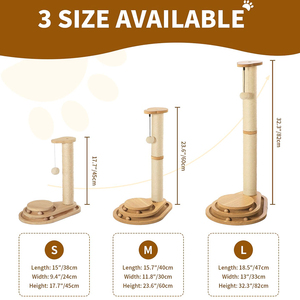 Moderner 23 "großer Katzen kratz baum Holzkugel bahn <span class=keywords><strong>Sisal</strong></span> 2-lagiger Indoor-Kratz baum kratzer Großer interaktiver baumeln der Ball - Product Image 6
