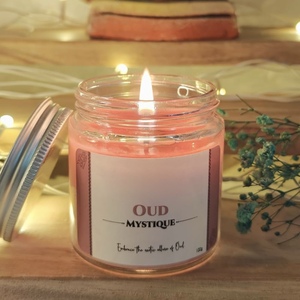 Lujosa vela de soja perfumada Oud, fragancia Natural vertida a mano, de larga duración Aroma, decoración elegante para el hogar de la India - Product Image 1