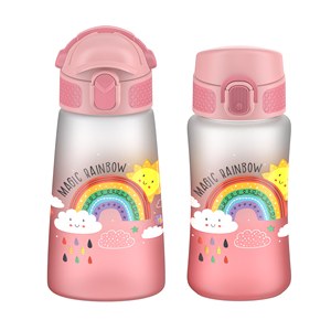 SilverJet Kids Water Bottle 350ml Tritan <b>Plastic</b> Cartoon Design With <b>Straw</b> Cap For School Outdoor Use - Product Image 5