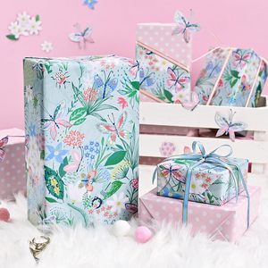 Butterfly Floral <b>Wrapping</b> <b>Paper</b> Roll 47.23 Sq Ft Double Side Art <b>Paper</b> For Baby Shower Birthday Wedding - Product Image 6