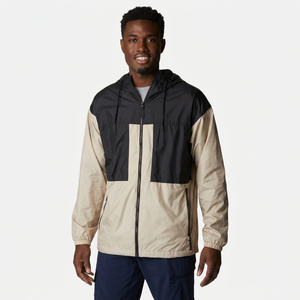 <b>Men's</b> Custom Logo Design Coated <b>Thin</b> Hooded Windbreaker <b>Jacket</b> Long Waterproof Street Wear for Outdoor Sports - Product Image 1