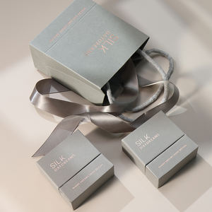 Juego Completo de Cajas para Joyería, Bolsas de Papel, Cajas con Cierre de Cordón, Forma Cuadrada, Impresión en Relieve, Estilo Personalizado - Venta al Por Mayor - Product Image 2