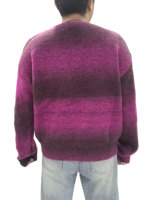 Pull en tricot à dégradé personnalisé pour hommes et femmes, col rond, OEM ODM, marque privée, fabricant de vêtements en tricot en gros