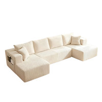 Modernes Weißes Sofa mit Extra Breiten Armlehnen Minimalistisches Wohnzimmer-Sofa