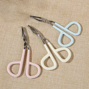 Fabricante New Scissor Design Style Pink Blue Tweezers alta qualidade Ferramenta Cosmética Inteligente Pinças de sobrancelha inclinada SY1051