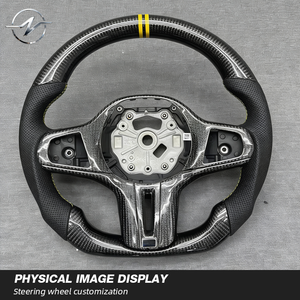 Volant de luxe en cuir et fibre de carbone pour les modèles F10/F30/F20/F31/F36/M/X3/X4/X5/M3/M5/M6/F01/F02/F06 - Product Image 3