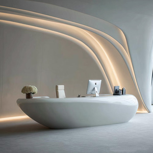 Mostrador de Recepción Contemporáneo con Superficie Orgánica y Contornos Suaves para Oficinas Corporativas, Hoteles e Interiores de Tiendas con Estilo - Product Image 3