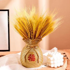 Bolsa de dinero de la suerte de estilo chino, adornos de figuritas de trigo dorado con letras fu, bolsa de la suerte para decoración de armario de Tv para el hogar - Product Image 3