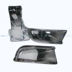 Para Mitsubishi Evolution EVO 8 CT9A 2001-2007, estilo VRS, aspecto de fibra de carbono, guía de óleo y conducto de aire del parachoques delantero, juego de 3 piezas - Product Image 4