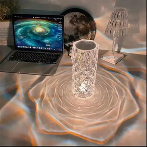 Lampe de chevet en cristal Rose Touch pour intérieur, <span class=keywords><strong>rechargeable</strong></span> par USB, LED RGB, E26, à intensité variable, alimentée par batterie, veilleuse - Product Image 3